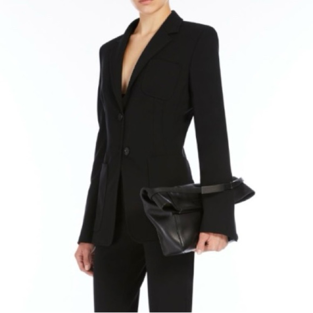MAX MARA MADE IN ITALY VIRGIN WOOL SINGLE BREASTED 2 BUTTON SPLIT CUFF JACKET 8